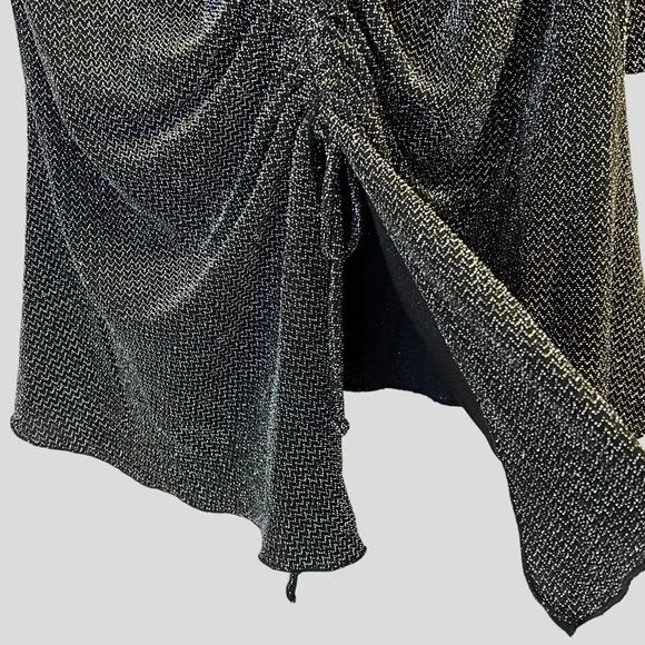Traditional Women’s Metallic Black Blouse Size XL - Picture 2 of 12
